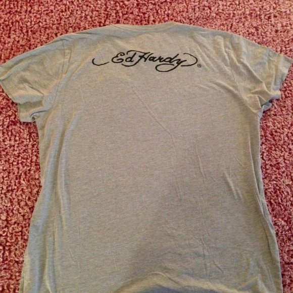 Vintage Pre-Owned Ed Hardy Embroidered T-Shirt Size XXL - Picture 3 of 8